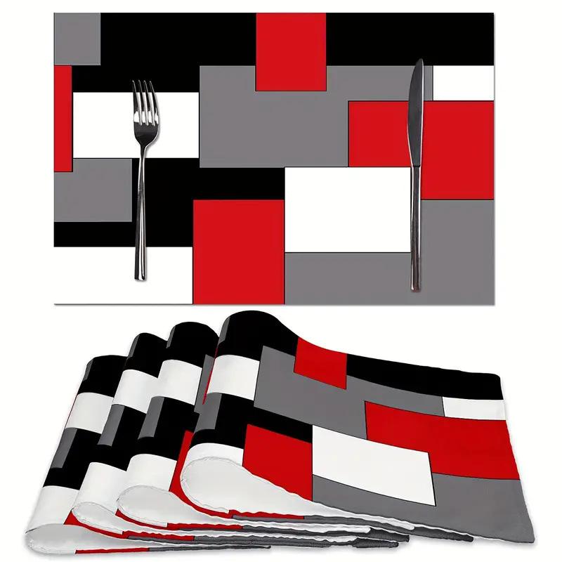 

Jingya Geometric Square Linen Placemat 30CM*45CM
