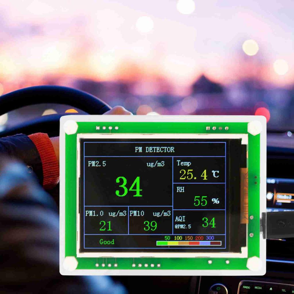 2.8inch TFT Multifunctional Digital Car PM2.5 Air Quality Detector Monitor AQI Home Air Monitor