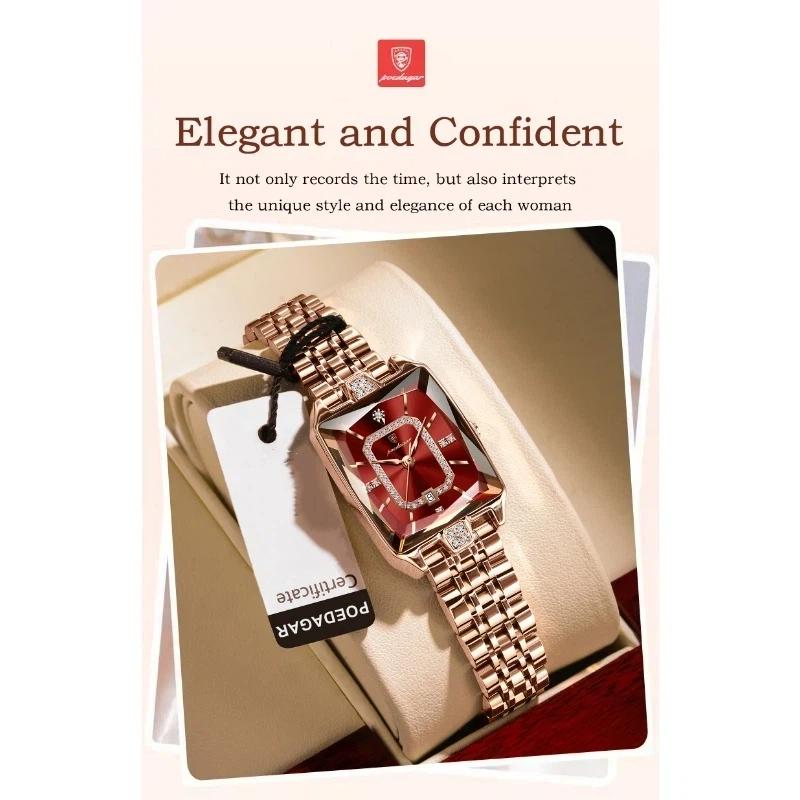 POEDAGAR High Quality Women Watch Waterproof Date Fashion Watches Luxury Stainless Steel Quartz Ladies Wristwatch