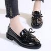 Small leather shoes, single shoes, loafers, spring flat bottom and one pedal, spring style, spring and autumn British style spring shoes