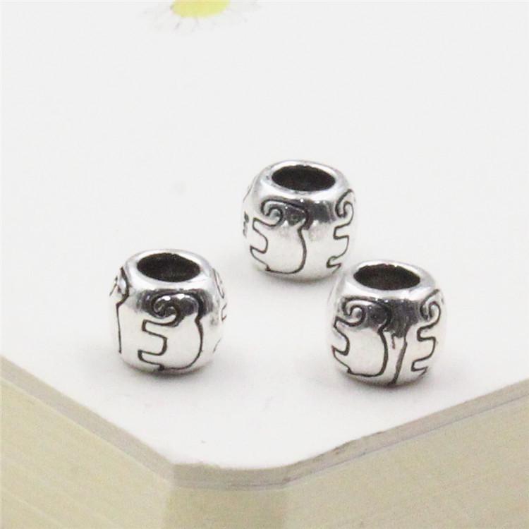 S925 Sterling Silver Elephant Barrel Spacer Beads for DIY Bracelets