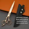 6.0-7.0 Inch MURASAKI Left Hand Scissors, Rose Gold Coating, VG10 Metal Steel Barber Shears, Salon Top-Level Hair Cutting Tools