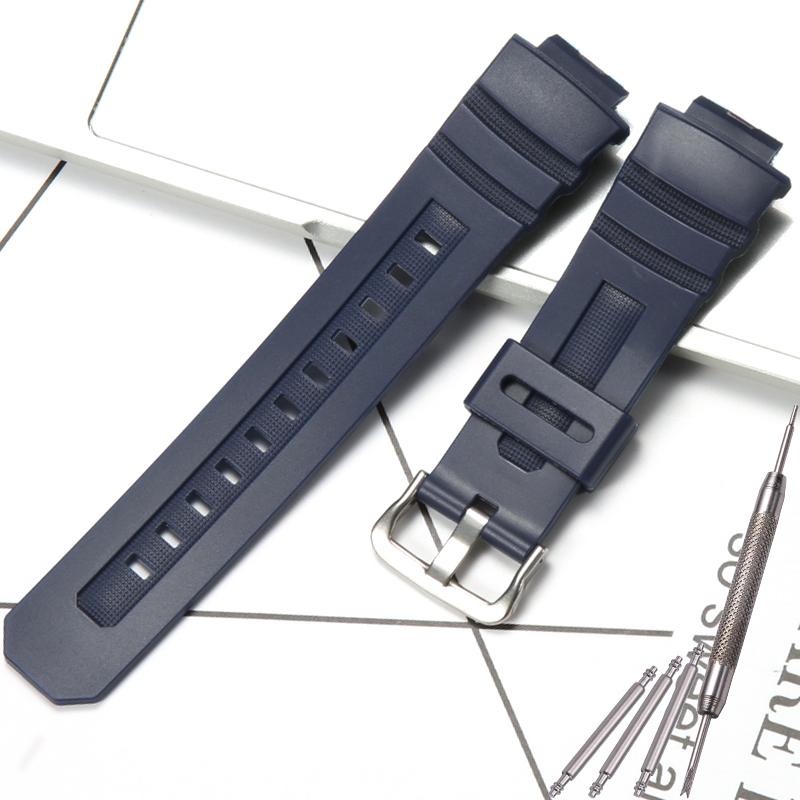 Příslušenství k hodinkám Pro Casio AW-591 AW-590 AWG-M100 AWG101 Řemínek 16mm Pánský Pryskyřičný Řemínek na hodinky Sportovní Voděodolný Náramek