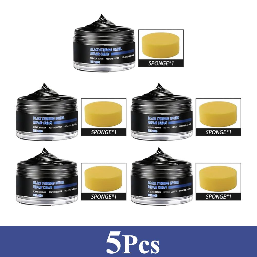Car Steering Wheel Restoration Paste 100g Black Plastic Parts Coating Enhanced Shine Restores Cracks Remove Scratches Oxidation