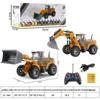 Children's Rechargeable Remote Control Excavator Bulldozer Toy with Lights
