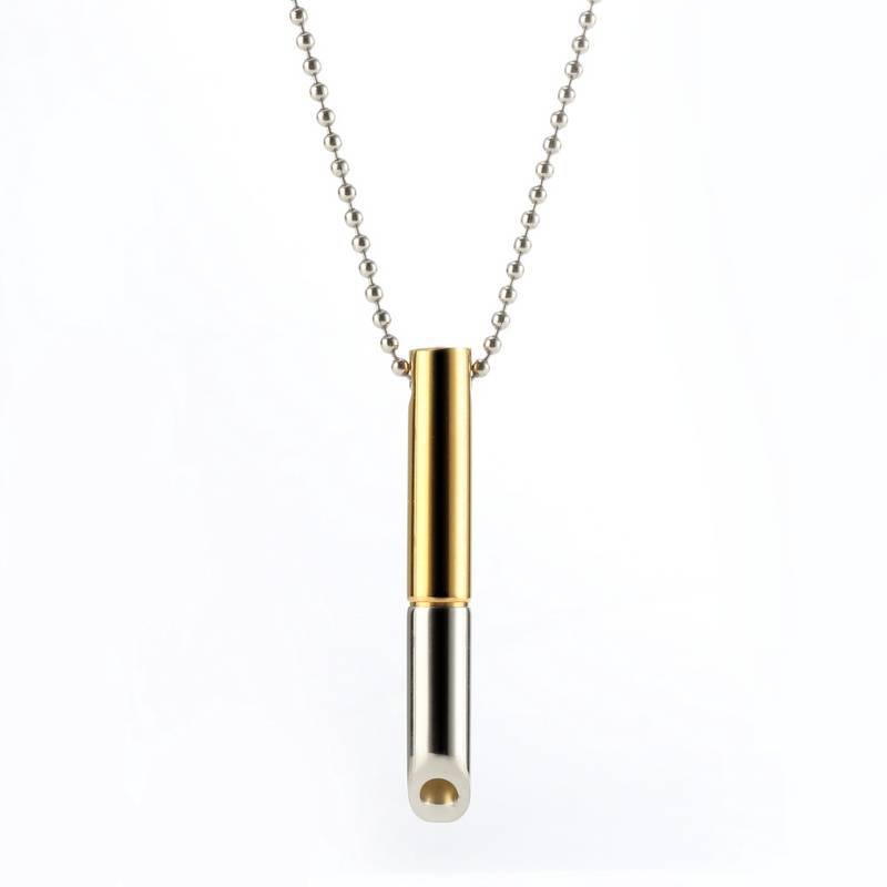 Meditation Breathing Stress-relieving Whistle Anxiety Stainless Steel Pendant Necklace