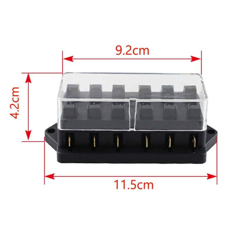 6 Way Fuse Holder Box Car Vehicle Circuit Blade Fuse Box Block With ATO Fuse Block Auto Car Accessories
