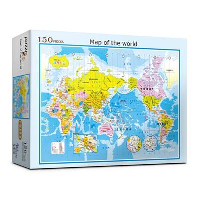 Puzzle Life World Map Puzzle PL150-23, 150 dielikov, zmiešané farby Puzzle, Detské hry, vzdelávacie hračky