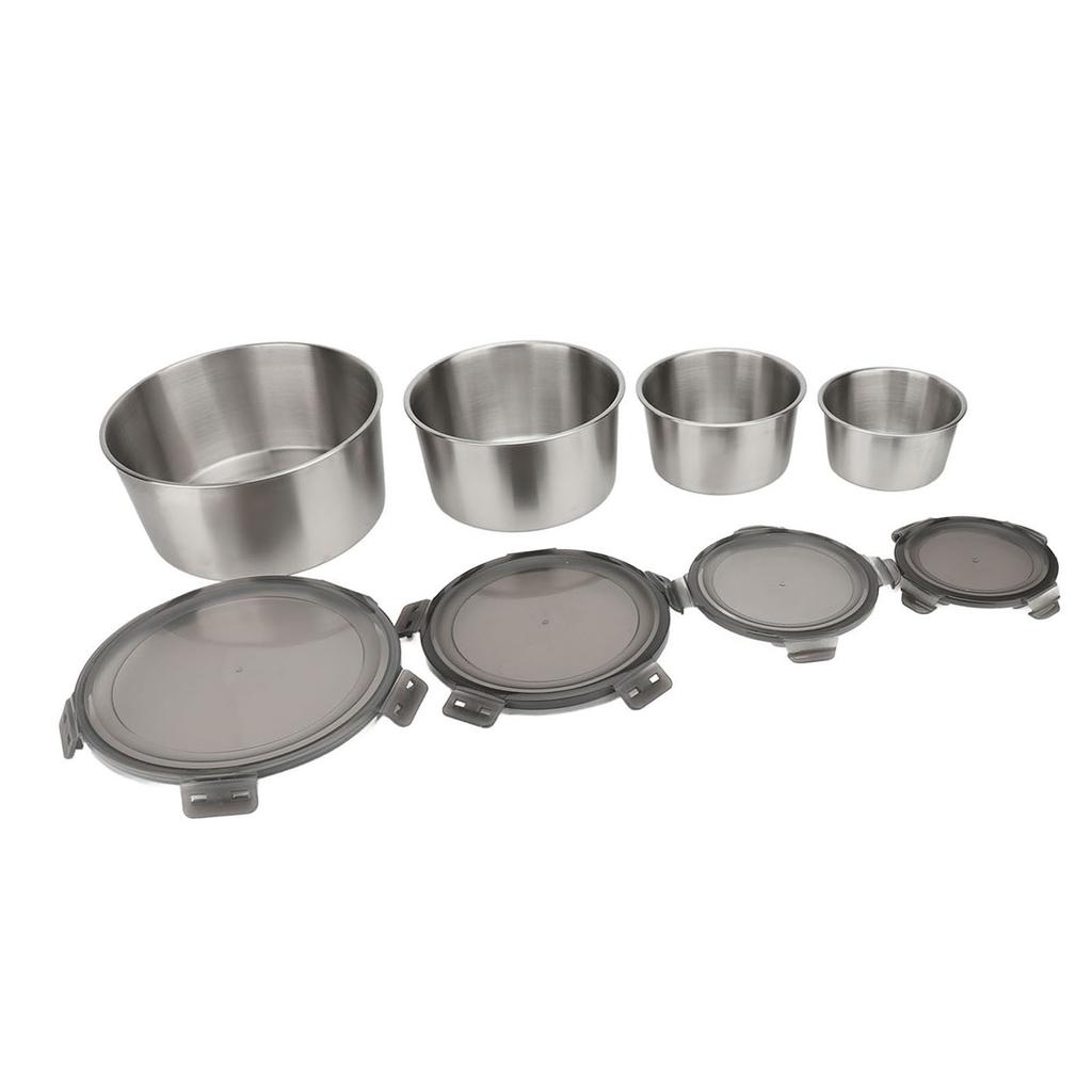 4Pcs Food Container with Lids Leakproof Reusable 304 Stainless Steel Food Storage Container for Lunc