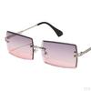Sunglasses for , Rectangle Cut Retro Tinted Lens UV400 Rimless Shades