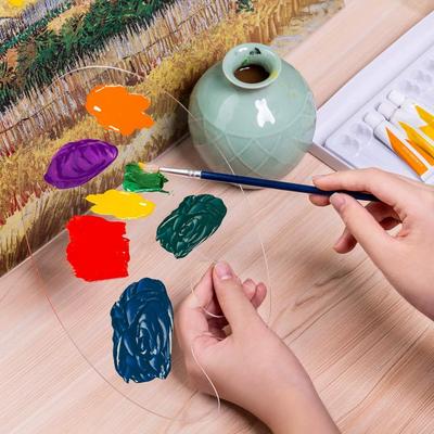 Acrylic White/Clear Artist Paint Tray Palette Color Mixing Painting Tool Oval Paint Pallet For School Artistic Supplies Makeup