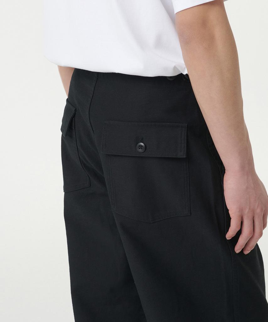 MUSINSA STANDARD Back Satin Wide Belted Fatigue Pants [Black]