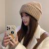 Women's Autumn and Winter Metal Standard Knitted Hat Loose Thickened Wool Hat