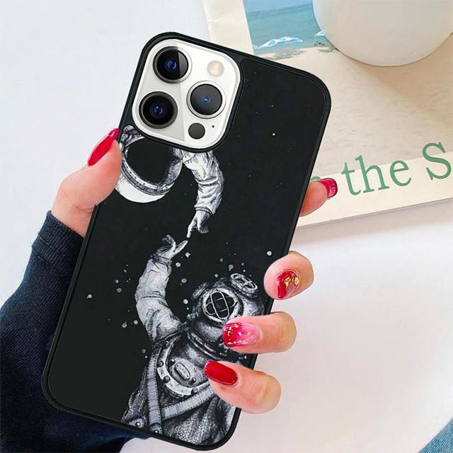Space Astronaut illustration Coque Shell For iPhone 17 Air 15 16 14 13 12 Pro Max 11 Pro Max Plus Phone Case Cover
