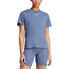 Adidas Designed For Training Logo Solid Color Crew Neck Short Sleeve T-Shirt Women Tops Blue IT7420