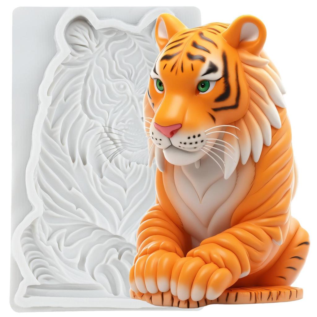 Tiger Silicone Mold Tiger Fondant Molds Cake Decorating Tools Cupcake Topper Candy Sugar Craft Gum Paste Polymer Clay
