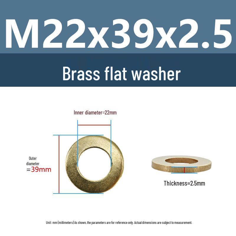 Yigu Durable Brass Flat Washers: M2-M12 Screws