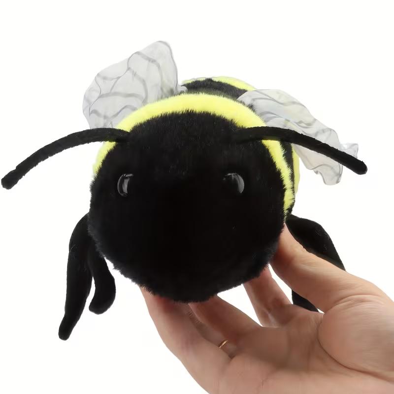 2 Sizes Cute Bee Plush Toy Honeybee Plush Toy Soft Furry Bee Stuffed Animal Decor Holiday Gifts For Youngsters Insect Plushies