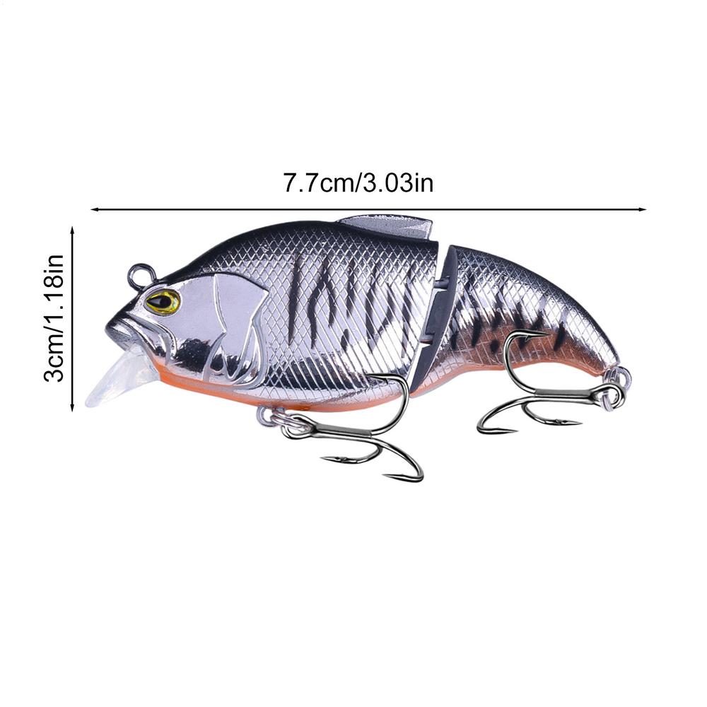 

12g 3D Fishing Bait Portable 2 Jointed Fishing Swimbaits Segmented Crankbaits With Hook Fishing Crank Realistic Swimming Lure