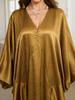 EDOLYNSA 2024 Eleganter Übergrößen-Kaftan Damen Retro V-Ausschnitt Fledermausärmel Langes Kleid Sexy Strand Badeanzug Überwurf Q1793-8783