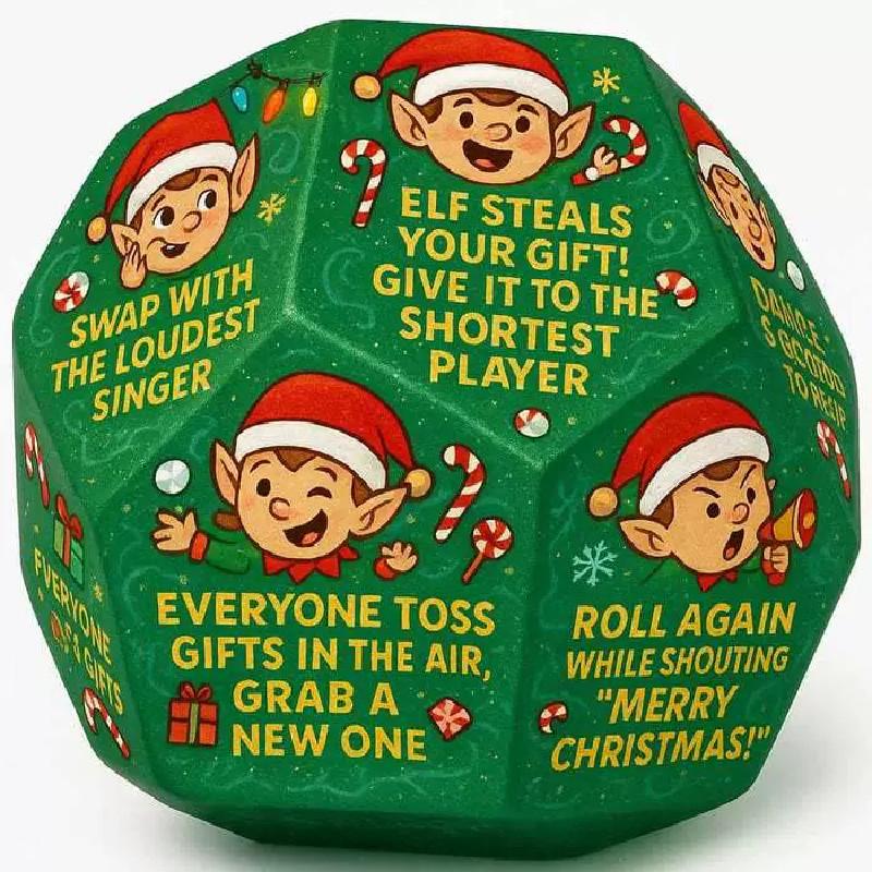 

Christmas Gift Hilarious Exchange Party Game Dice Toy Celebration Props Play зелёный