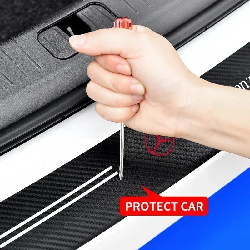 1PC Anti Scratch Carbon Fiber Car Trunk Rear Bumper Guard Protection Sticker For Mercedes Benz AMG W204 W124 W201 W202 W212 W220 KF5