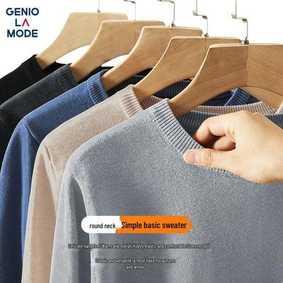 GENIOLAMODE Men's Winter Warm Crew Neck Knit Sweater