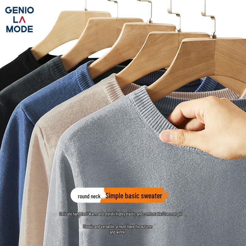 

GENIOLAMODE Мужской зимний вязаный свитер с круглым вырезом L