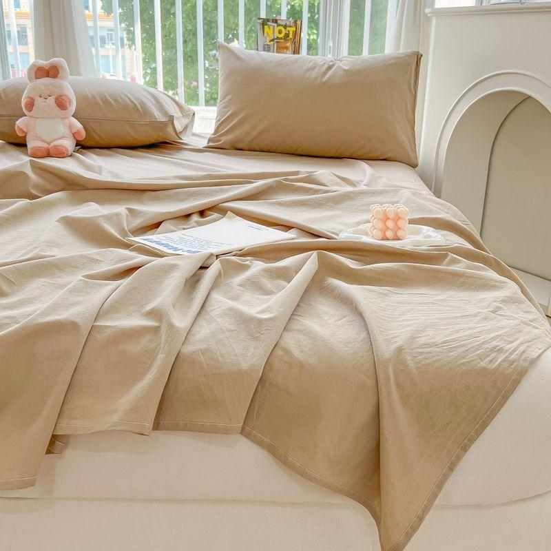 New Ins Style Plaid Thick Skin-friendly Bed Sheet, Simple Bedding for Student Dorm Single & Double Bed