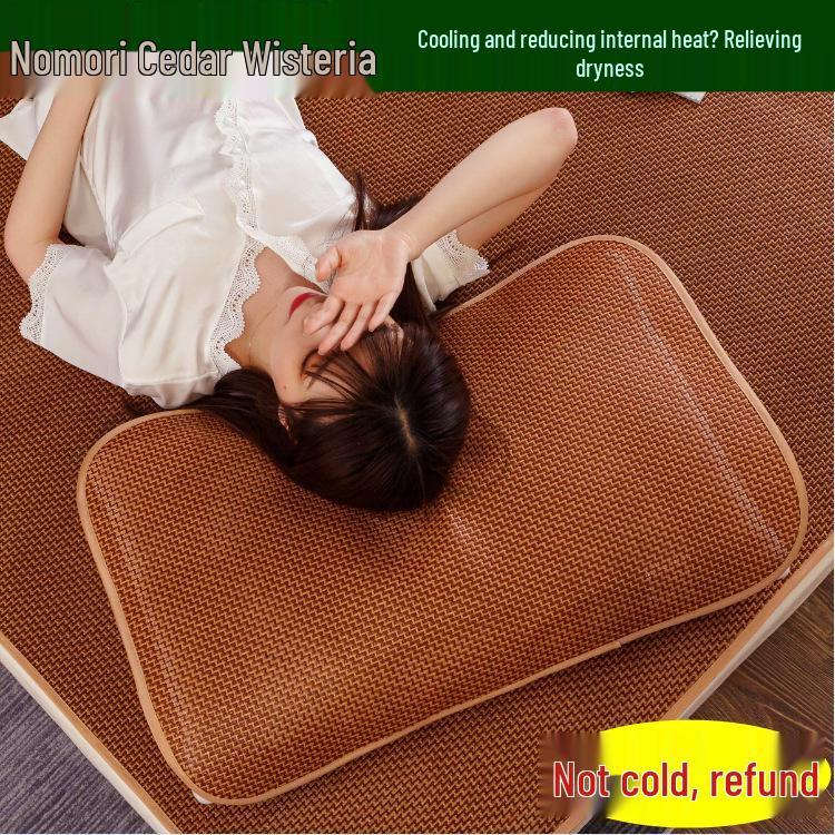 Adult Ice Silk Pillowcase Pair - Summer Cooling Mat Stepping up rattan pillow case (single pack)