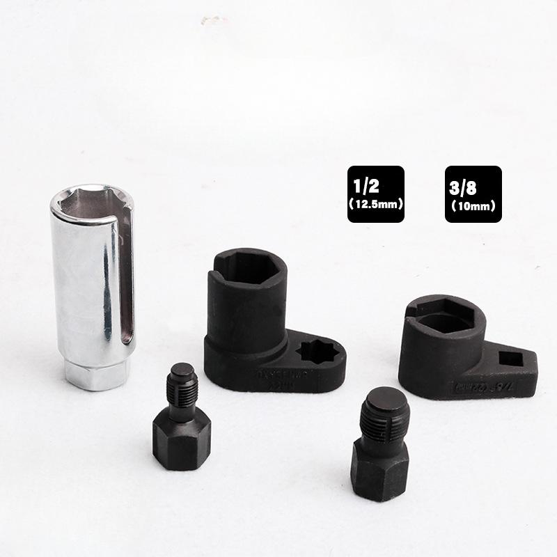 Allsome 5 Pcs Auto O2 Oxygen Sensor Socket Offset Wrench Remover Tool Thread Chaser Tool Apanese European Style Oxygen Sensing Wrench
