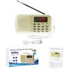 LEFON Rechargeable Multi-Function AM/FM Pocket Radio with USB and microSD Card Support, MP3 Player, LED Light, and Portable Radio (Gold)