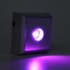 Square LED Lamp Base Stand Holder for Crystal Acrylic Statue Display Silver (Colorful Light)