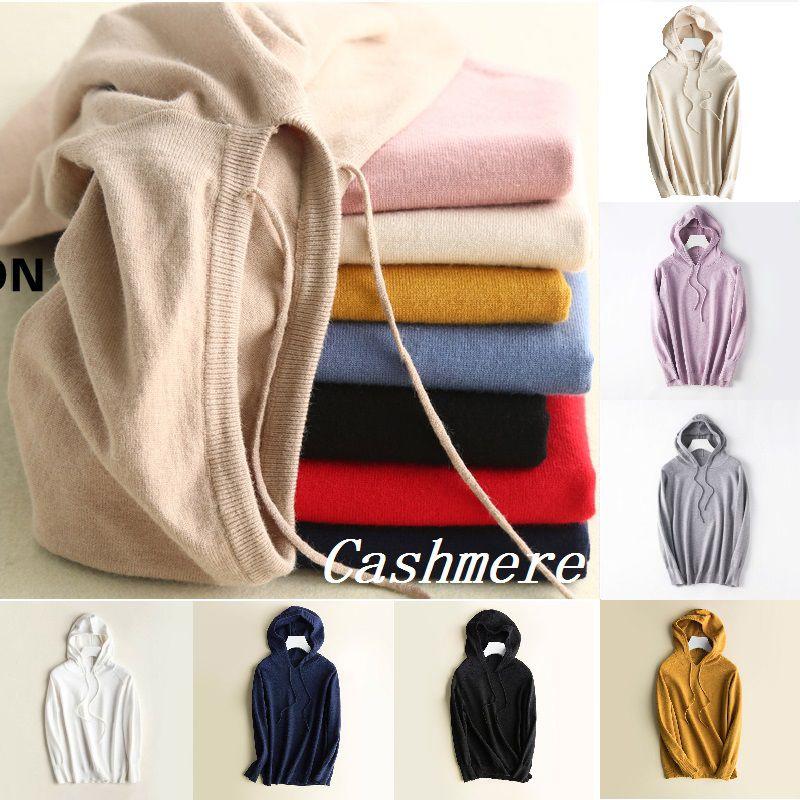 Locker gestrickter Damen-Hoodie aus weichem Kaschmir für kuscheligen Komfort