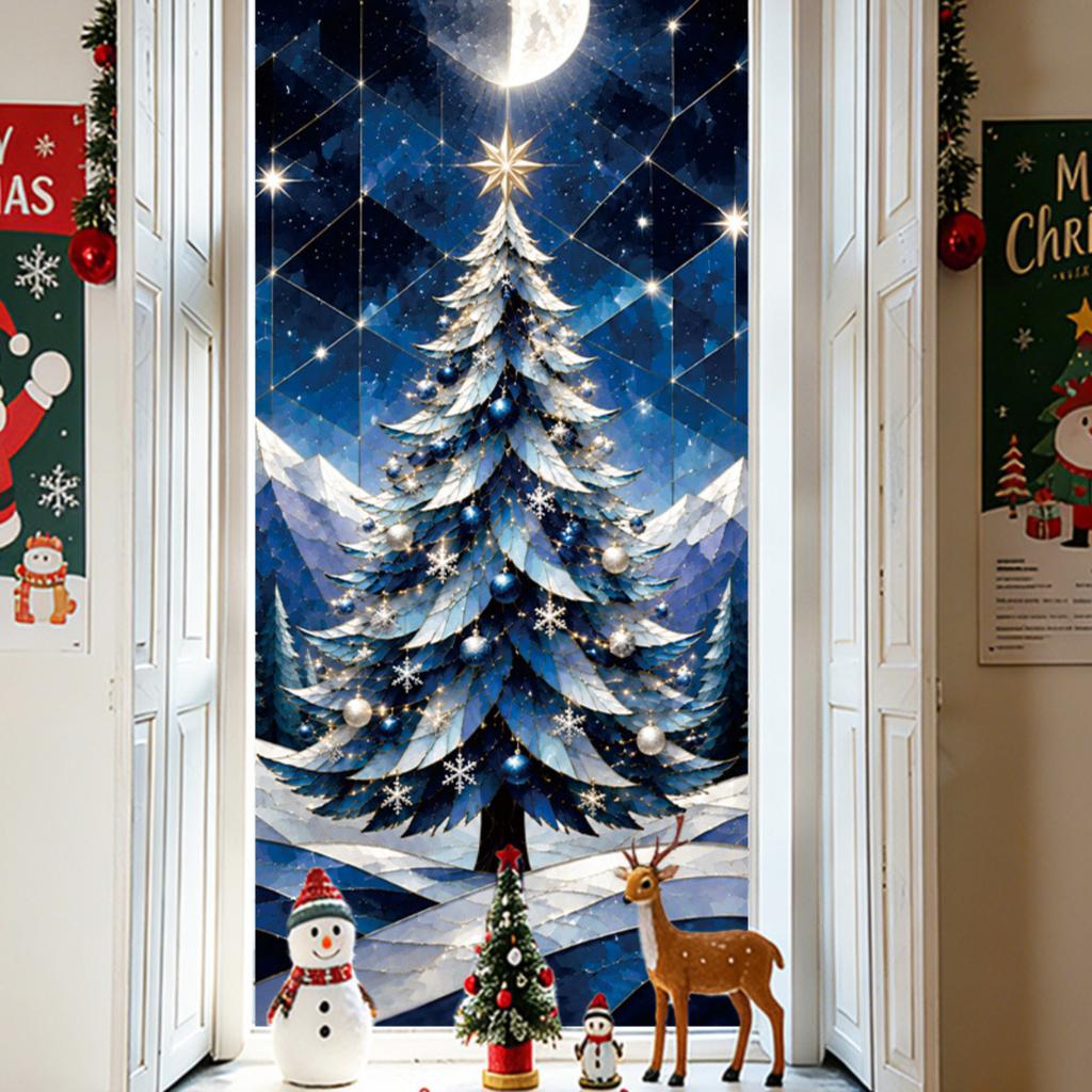 Christmas Static Cling Window Stickers for Living Room Bedroom Holiday Party Decor