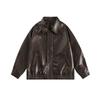 PU Artificial Leather Jacket Woman Solid Color Hip-hop Jacket Top Motorcycle Style Faux Leather Jacket for Women
