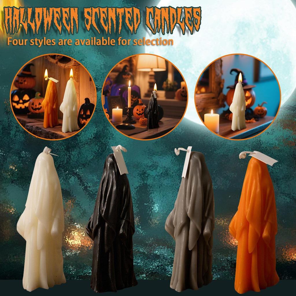 Halloween Candles Spooky Decor, Scented Wax Candles, Halloween Decoration Spooky Goth Gift Table Centerpiece For Party Festival