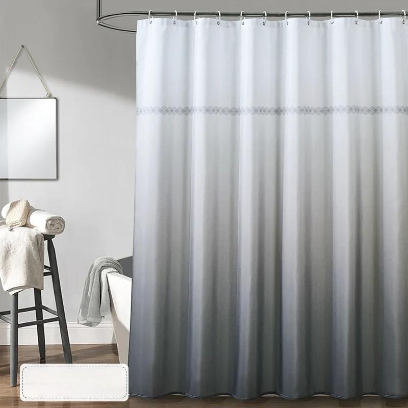 Zuhanyfüggöny Színátmenetes Különböző Színű Vízálló WC Fürdőszoba Függönyökhöz 111cm Modern Stílus Kampókkal Penészálló