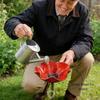 Ground Insert Metal Flower Garden Stake Iron Floral Sculpture Bird Drinking Water  Garden Lawn