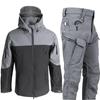 Winter Outdoor Men's Training Suit Tactical Camouflage Assault Plush Waterproof Adventure Skiing Jacket Travel Clothing Workwear