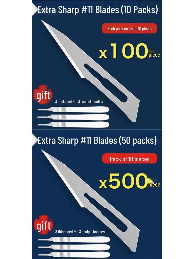 Carbon Steel Surgical Blades (Sizes 10-23) for Dead Skin Removal, Single-Sided
