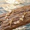 Vintage Boho Exaggerated Big Starfish Shell Necklace for Women Gold Color Coral Pearl Scallop Choker Summer Beach Party Jewelry