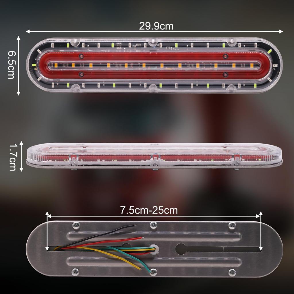 Ygmylandbb LED Truck Tail Light 24V Sequential Flowing Turn Signal 74 LED LED Tail Light Rear Combination Lamp for Boats LED Tail Light Universal Set