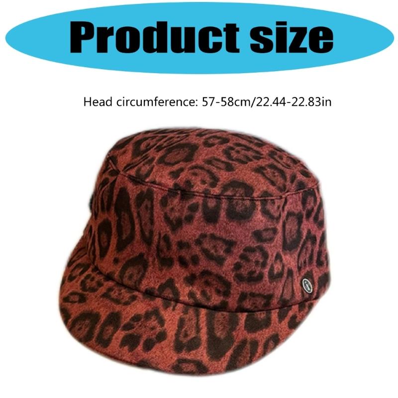 Winter Autumn Soft Stretchable Leopard Pattern Beret Cap Breathable Faux Suedes Unisex Fashion Headwear