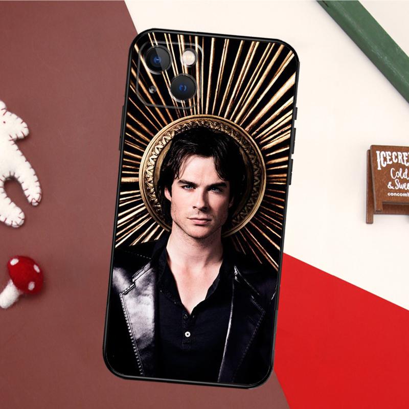 Damon Salvatore Vampire Diaries Case For iPhone 15 Pro Max 14 13 12 11 16 17 Pro Max Mini 15 16 Plus 16e 17 Air Back Cover