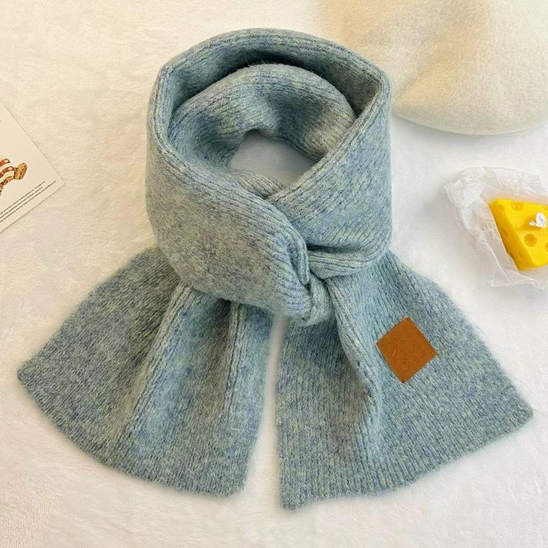 New Wool Knitted Scarf for Women Winter Ins Korean Fashion Versatile Warm Student Student Skin Friendly Soft Scarf