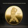 Russian Sexy Girl Gold-Plated Silver Coin Badge