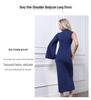 European and American Autumn/Winter Women's Solid Bell Sleeve Slit Dress