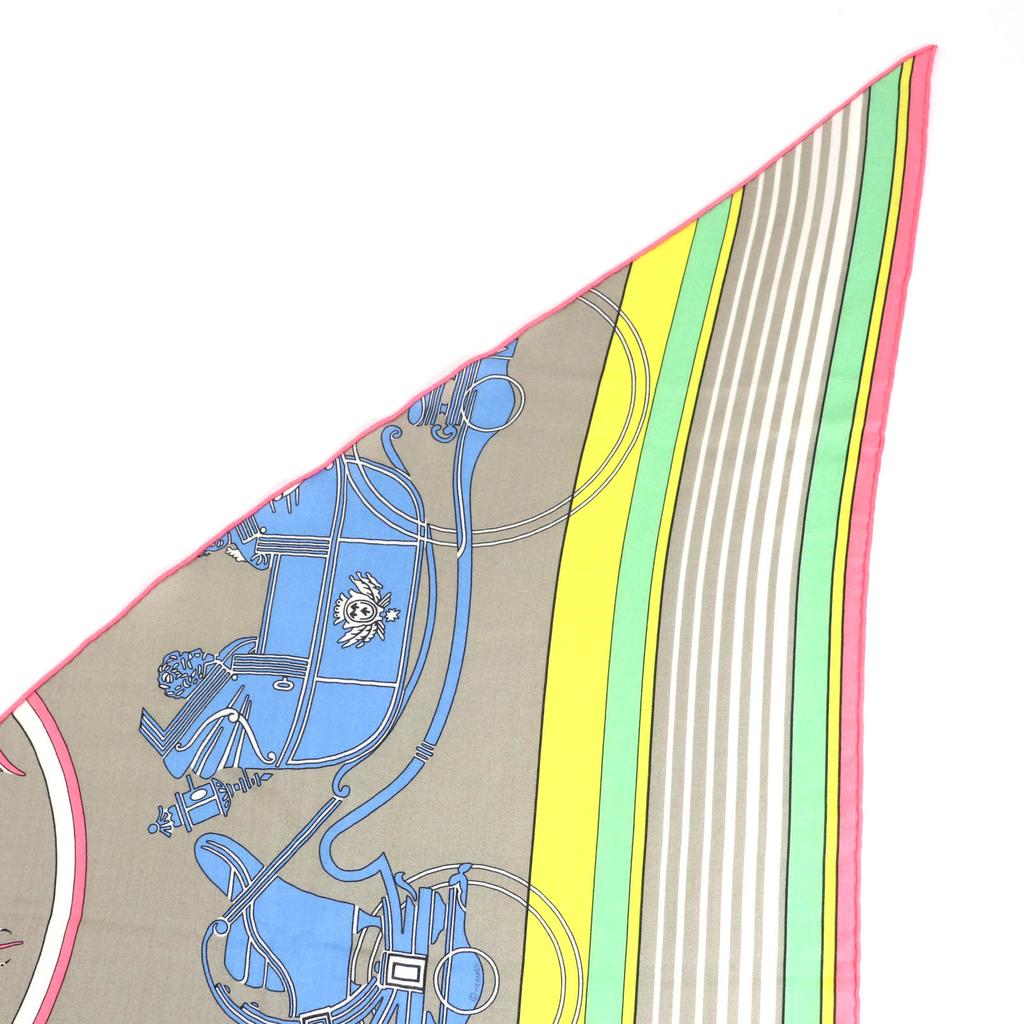 Pristine HERMES Shawl Triangle Exlibris Cashmere Women Used