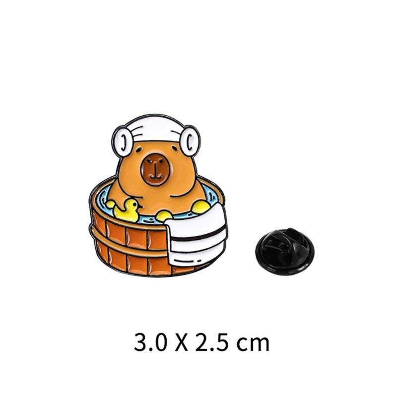 Unique Capybara Designs Brooch Decoration Trendy Capybara Enamel Brooch With Vibrant Colors Dainty Lapel Pin For Women